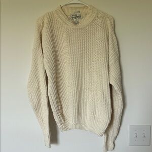 Vintage Sears Roebuck Men's Cream Crewneck Sweater Size XL